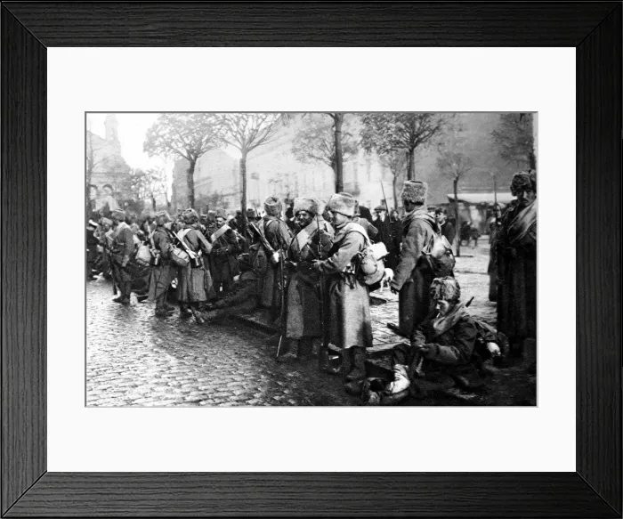 Framed Print : Siberian infantrymen in their field service equipment at Warsaw Framed Print : Siberian infantrymen in their field service equipment at Warsaw
