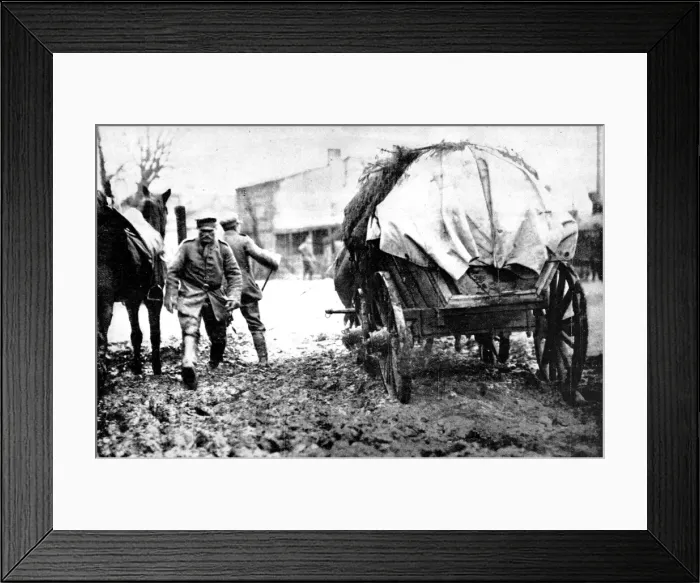 Framed Print : German Forage Wagon - Polish Road Framed Print : German Forage Wagon - Polish Road