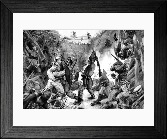 Framed Print : Hand-to-hand fighting in a trench during the struggle for Pr Framed Print : Hand-to-hand fighting in a trench during the struggle for Pr