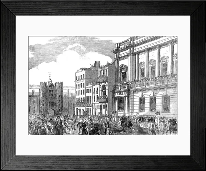 Framed Print : Queen Victoria arriving at St. Jamess Palace, London, 1853 Framed Print : Queen Victoria arriving at St. Jamess Palace, London, 1853