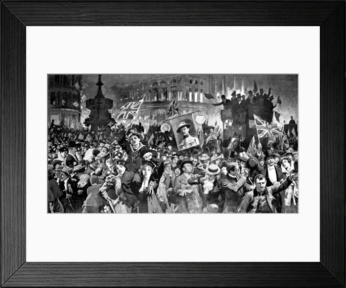 Framed Print : Celebrations in Trafalgar Square after the Relief of Mafekin Framed Print : Celebrations in Trafalgar Square after the Relief of Mafekin