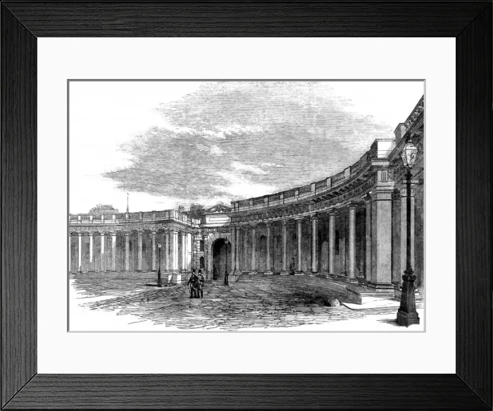 Framed Print : Burlington House Colonnade, London, 1855 Framed Print : Burlington House Colonnade, London, 1855