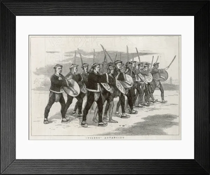 Framed Print : Chinese Soldiers advancing Framed Print : Chinese Soldiers advancing