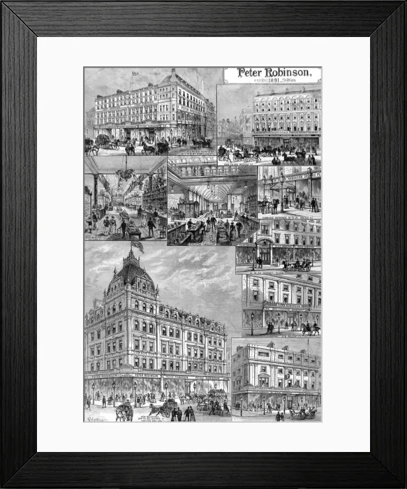 Framed Print : Peter Robinson Stores, London, 1891 Framed Print : Peter Robinson Stores, London, 1891