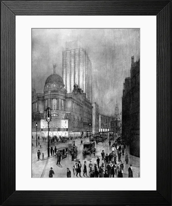 Framed Print : Proposed Design for Dominion House, London, 1913 Framed Print : Proposed Design for Dominion House, London, 1913
