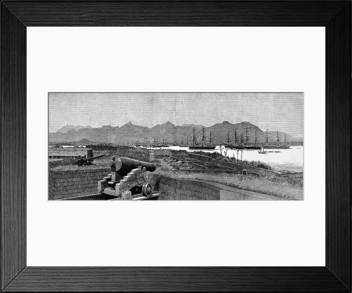 Framed Print : German Navy Ships in Port Louis, Mauritius, 1885 Framed Print : German Navy Ships in Port Louis, Mauritius, 1885