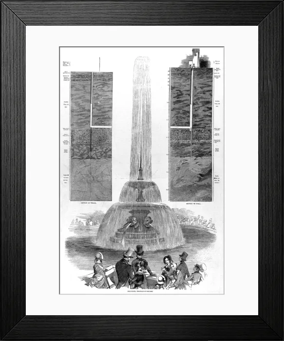 Framed Print : Trafalgar Square Fountain, London, 1845 Framed Print : Trafalgar Square Fountain, London, 1845