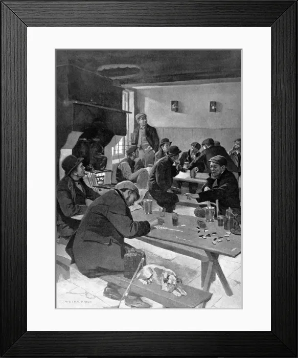 Framed Print : Bird Singing Match in an East End Pub, 1903 Framed Print : Bird Singing Match in an East End Pub, 1903
