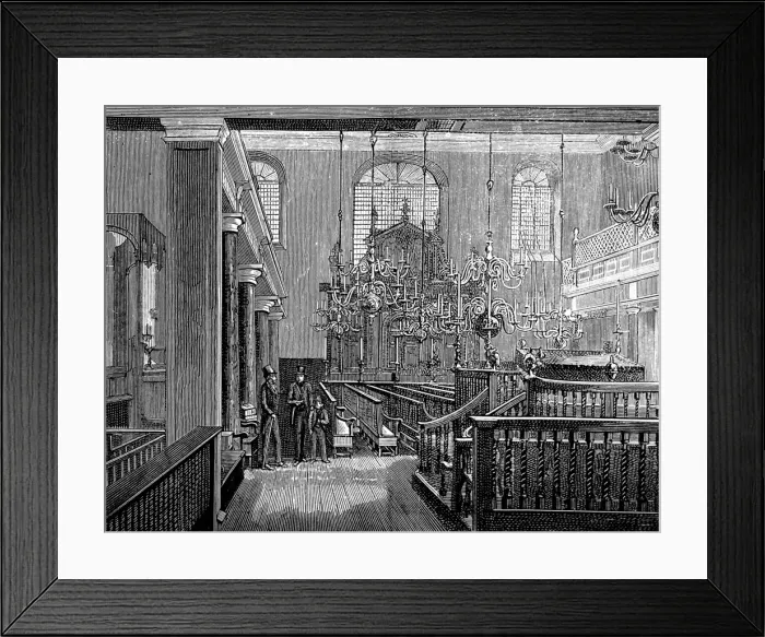 Framed Print : Bevis Marks Synagogue, London, 1889