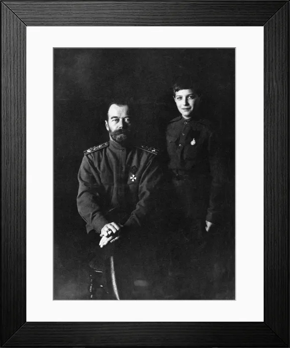 Framed Print : Tsar Nicholas II and Tserarevich Alexei of Russia, c. 1914