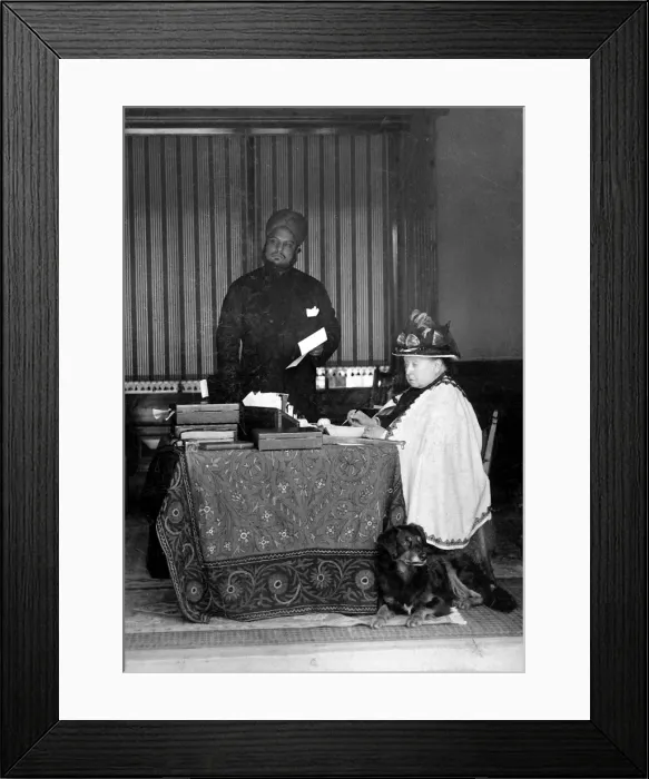 Framed Print : Queen Victoria and Abdul Karim, c. 1890 Framed Print : Queen Victoria and Abdul Karim, c. 1890