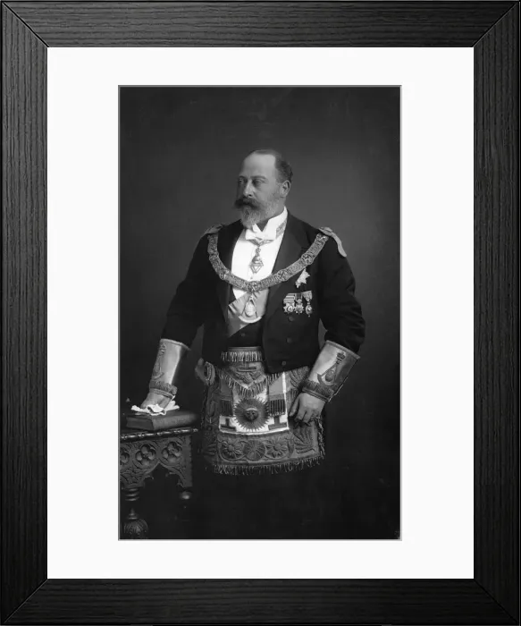Framed Print : King Edward VII dressed in Masonic Garb, c. 1895 Framed Print : King Edward VII dressed in Masonic Garb, c. 1895