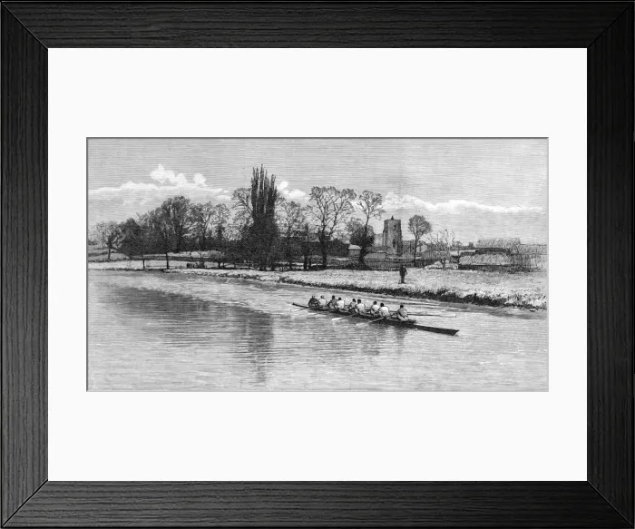 Framed Print : Cambridge Eight Rowing on the River Cam, 1890 Framed Print : Cambridge Eight Rowing on the River Cam, 1890