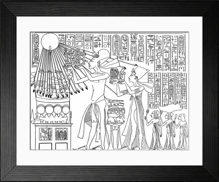 Framed Print : King Akhenaten and Queen Nefertiti making a Sacrifice Framed Print : King Akhenaten and Queen Nefertiti making a Sacrifice