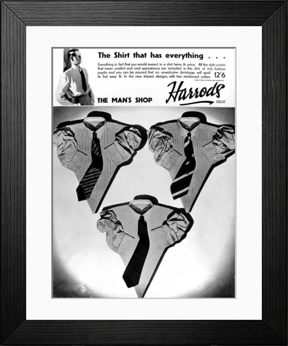 Framed Print : Advertisement for Harrods Department Store, 1935 Framed Print : Advertisement for Harrods Department Store, 1935