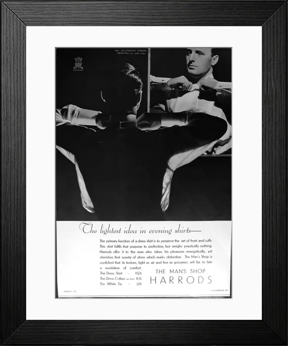 Framed Print : Advertisement for Harrods Department Store, 1936 Framed Print : Advertisement for Harrods Department Store, 1936