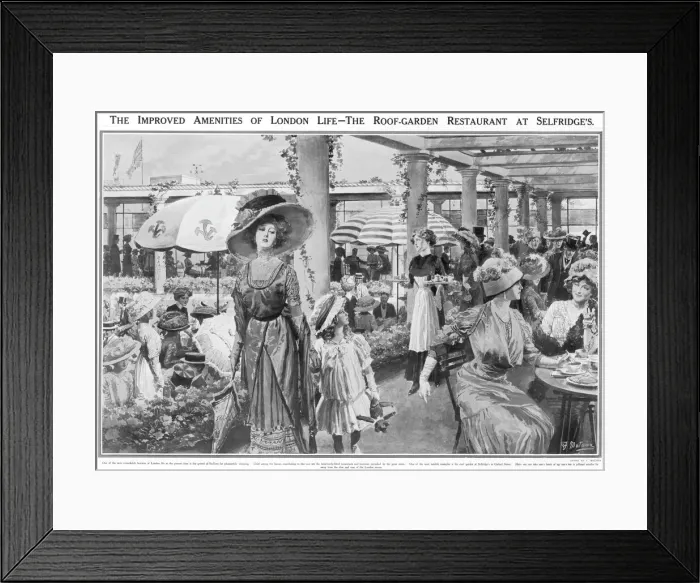 Framed Print : Selfridges Roof Garden Restaurant, London, 1910 Framed Print : Selfridges Roof Garden Restaurant, London, 1910