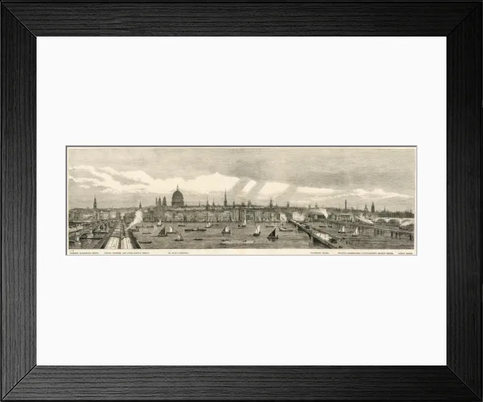Framed Print : North Bank of the Thames from Blackfriars Bridge to London B
