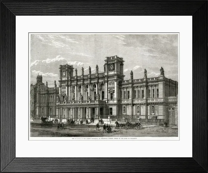 Framed Print : London University Buildings, Burlington Gardens 1870 Framed Print : London University Buildings, Burlington Gardens 1870