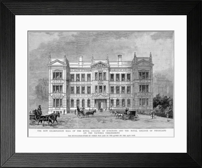 Framed Print : Royal College of Surgeons and Physicians Hall, London, 1886 Framed Print : Royal College of Surgeons and Physicians Hall, London, 1886
