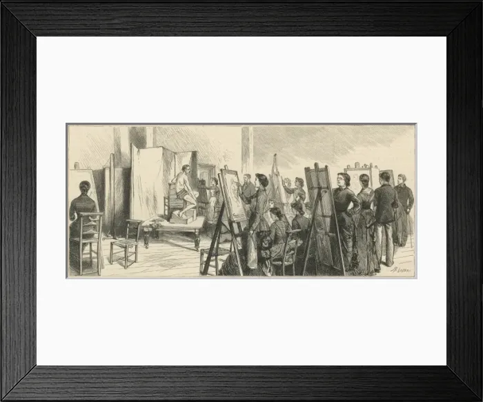 Framed Print : Drawing Class in University College, London, 1881 Framed Print : Drawing Class in University College, London, 1881