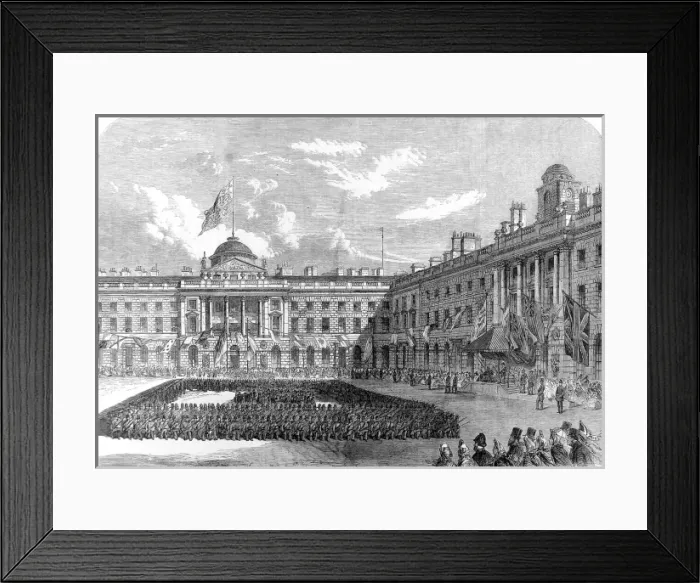 Framed Print : The Civil Service Volunteers at Somerset House, London, 1864 Framed Print : The Civil Service Volunteers at Somerset House, London, 1864
