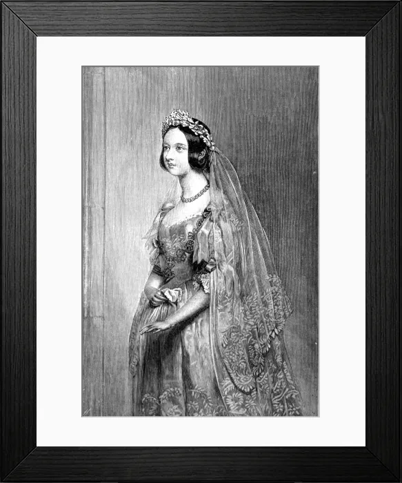 Framed Print : Queen Victoria on her wedding day Framed Print : Queen Victoria on her wedding day