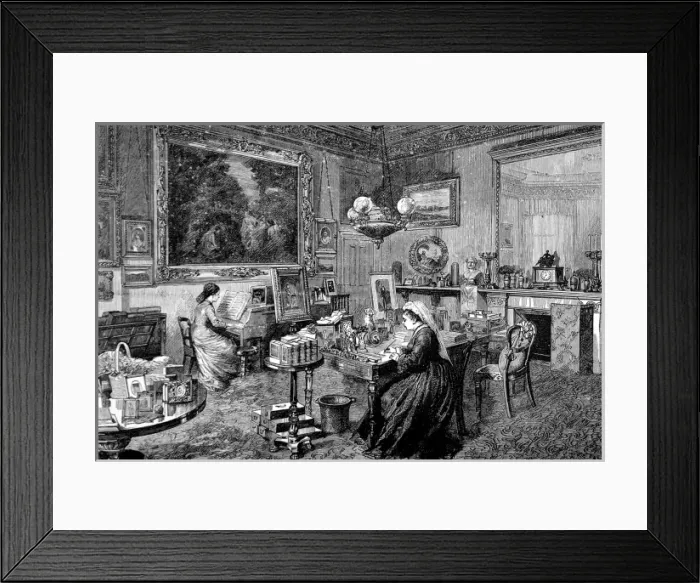 Framed Print : Queen Victoria and Princess Beatrice at Osborne House Framed Print : Queen Victoria and Princess Beatrice at Osborne House