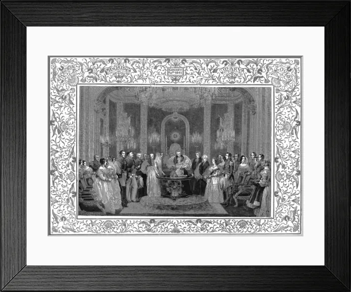 Framed Print : Christening of the Princess Royal in the throne room of Buck