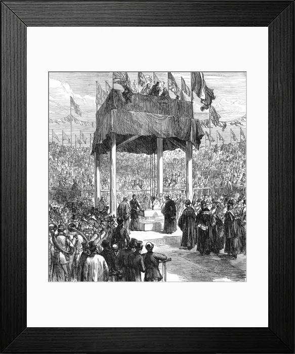 Framed Print : Duke of Edinburgh laying the foundation stone of the Walker Framed Print : Duke of Edinburgh laying the foundation stone of the Walker