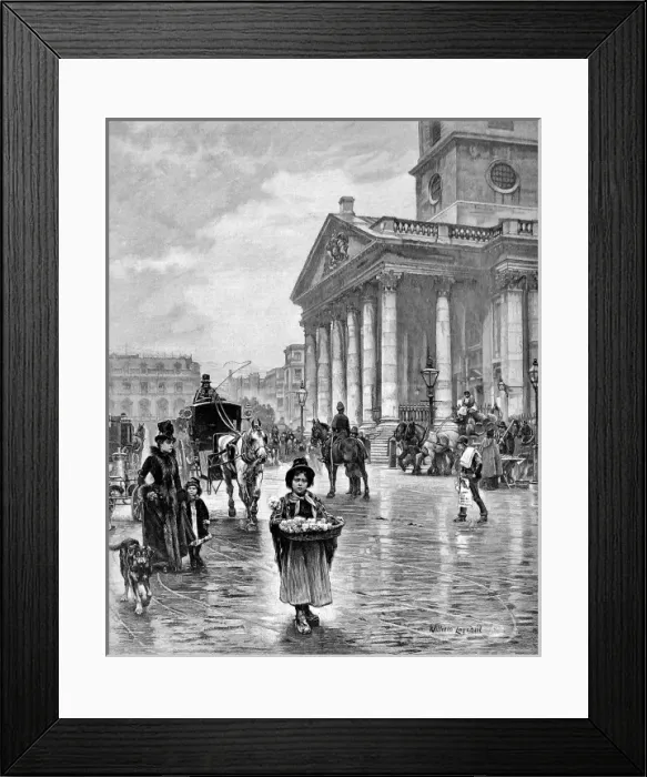 Framed Print : Flower Girl at St. Martin s-In-The-Fields, London, 1894 Framed Print : Flower Girl at St. Martin s-In-The-Fields, London, 1894