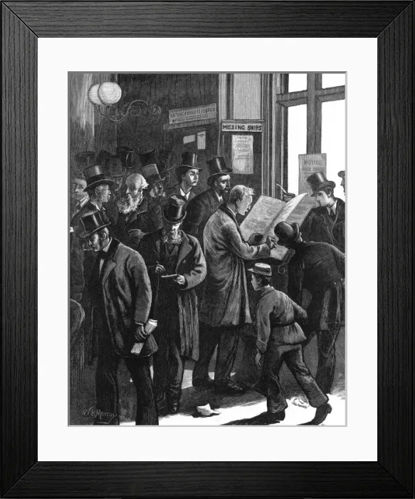 Framed Print : The Loss Book at Lloyds of London, 1877 Framed Print : The Loss Book at Lloyds of London, 1877