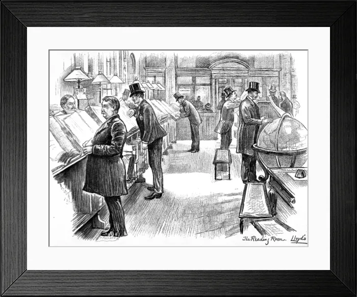Framed Print : The Reading Room of Lloyds of London, 1890 Framed Print : The Reading Room of Lloyds of London, 1890