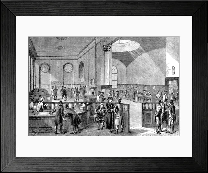 Framed Print : The Subscription Room at Lloyds of London, 18th century Framed Print : The Subscription Room at Lloyds of London, 18th century