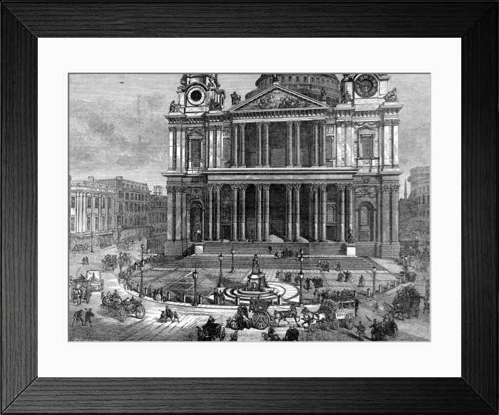 Framed Print : The West End of St. Pauls Cathedral, London, 1874