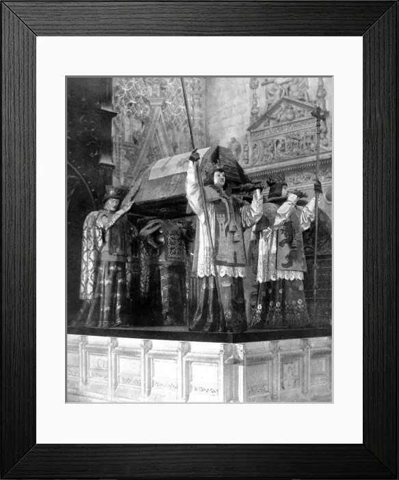 Framed Print : The Tomb of Columbus, Seville Cathedral, 1909