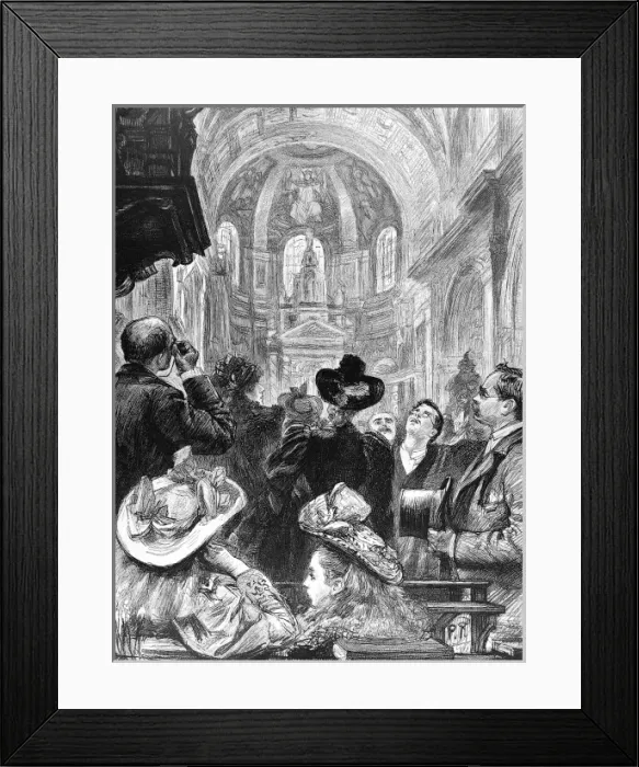 Framed Print : Visitors in St. Pauls Cathedral inspecting the mosaics, 189 Framed Print : Visitors in St. Pauls Cathedral inspecting the mosaics, 189
