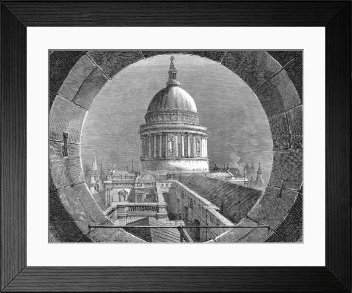 Framed Print : View of the Dome from the Belfry, St. Pauls Cathedral, 1878 Framed Print : View of the Dome from the Belfry, St. Pauls Cathedral, 1878