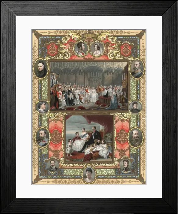 Framed Print : Colour plate of the early life of Queen Victoria and Prince