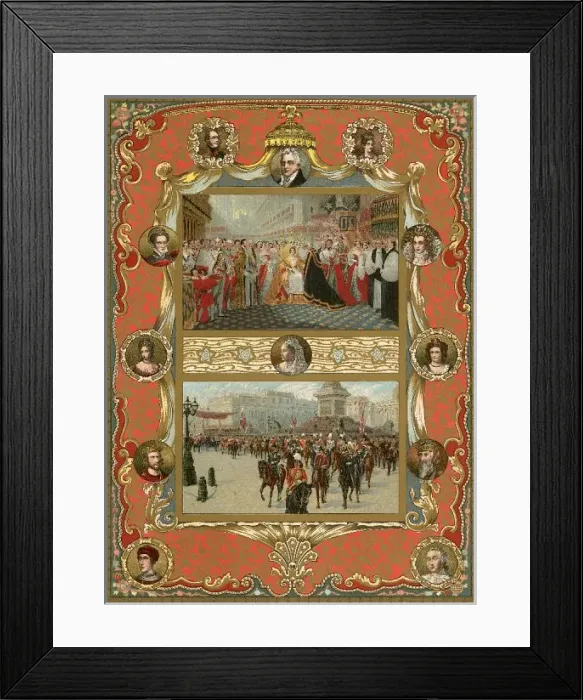 Framed Print : Colour plate showing the coronation of Queen Victoria Framed Print : Colour plate showing the coronation of Queen Victoria