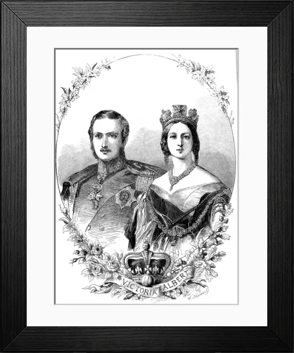 Framed Print : Commemorative portrait of Queen Victoria and Prince Albert Framed Print : Commemorative portrait of Queen Victoria and Prince Albert