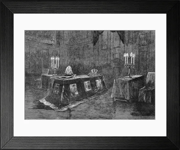 Framed Print : The coffin of Prince Albert before the funeral Framed Print : The coffin of Prince Albert before the funeral