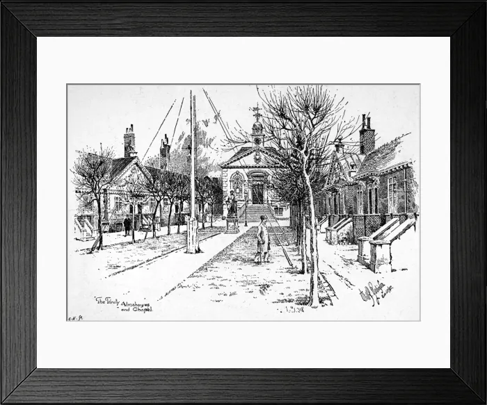 Framed Print : Trinity Almshouses, Mile End, London, 1895