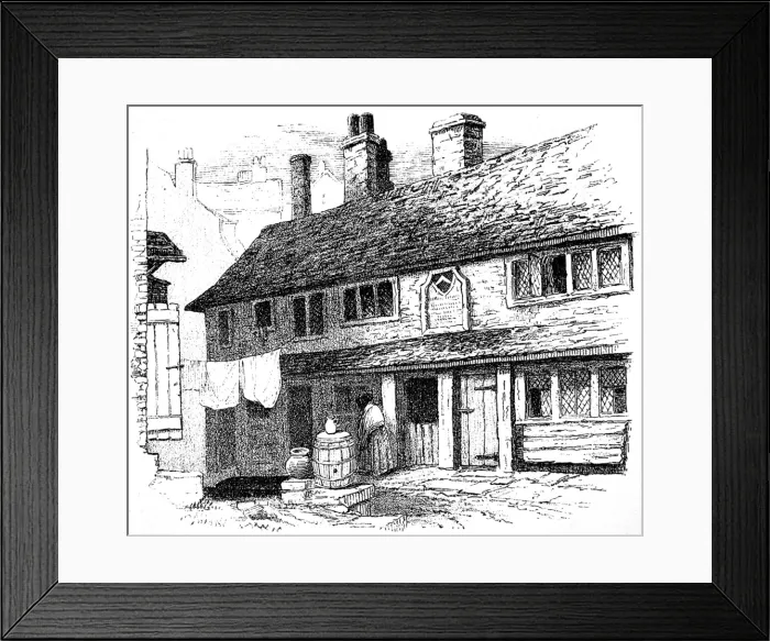 Framed Print : Alleyns Almshouses, Southwark, London, c. 1840 Framed Print : Alleyns Almshouses, Southwark, London, c. 1840