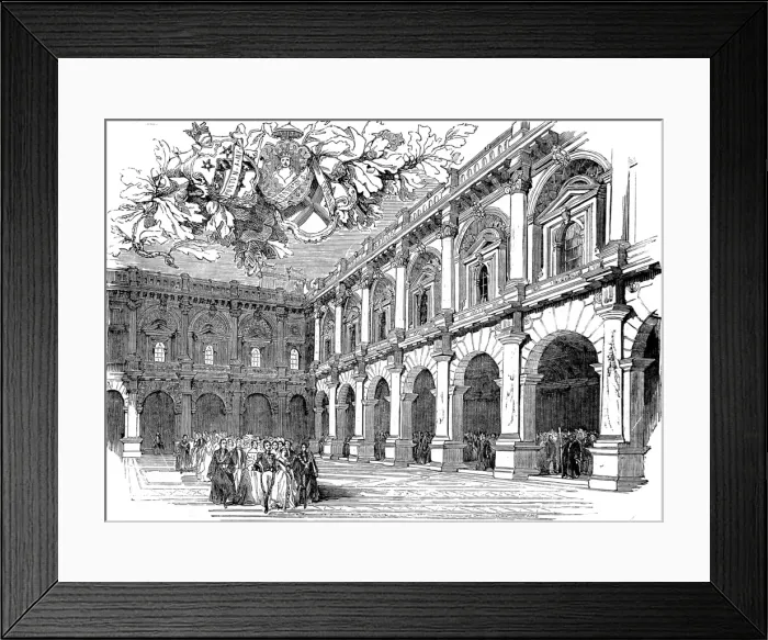 Framed Print : Queen Victoria crossing the Merchants Area, Royal Exchange Framed Print : Queen Victoria crossing the Merchants Area, Royal Exchange