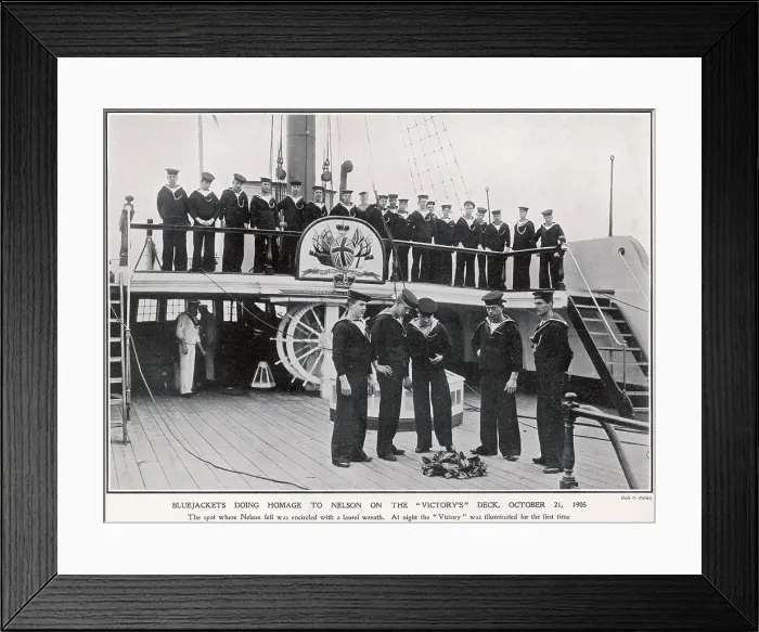 Framed Print : Homage to Nelson on the Victory's deck 1905 Framed Print : Homage to Nelson on the Victory's deck 1905