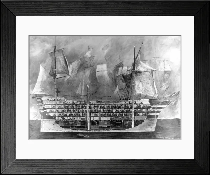Framed Print : Interior of Nelsons flagship, H. M. S. Victory at Trafalgar Framed Print : Interior of Nelsons flagship, H. M. S. Victory at Trafalgar
