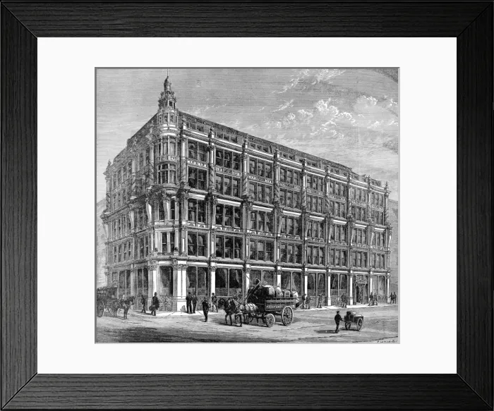Framed Print : Silber and Flemings Warehouses, London, 1884 Framed Print : Silber and Flemings Warehouses, London, 1884