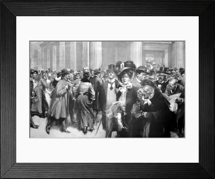 Framed Print : People facing ruin from bank failure in the Panic of 1907, N