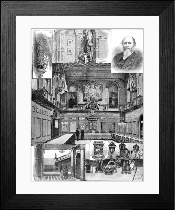 Framed Print : Scenes at the Haberdashers Company, London, 1884